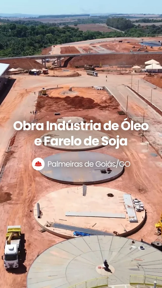 Acompanhamento de obra! Complexo industrial para produção de Óleo e Farelo de Soja projetado e sendo construído para o cliente COMIGO, na cidade de Palmeiras de Goiás/GO! 🇧🇷🚧Esta é a 5ª unidade de Indústria de Óleo e Farelo de Soja que está sendo construída simultaneamente nesse momento pela Zortéa Construções!