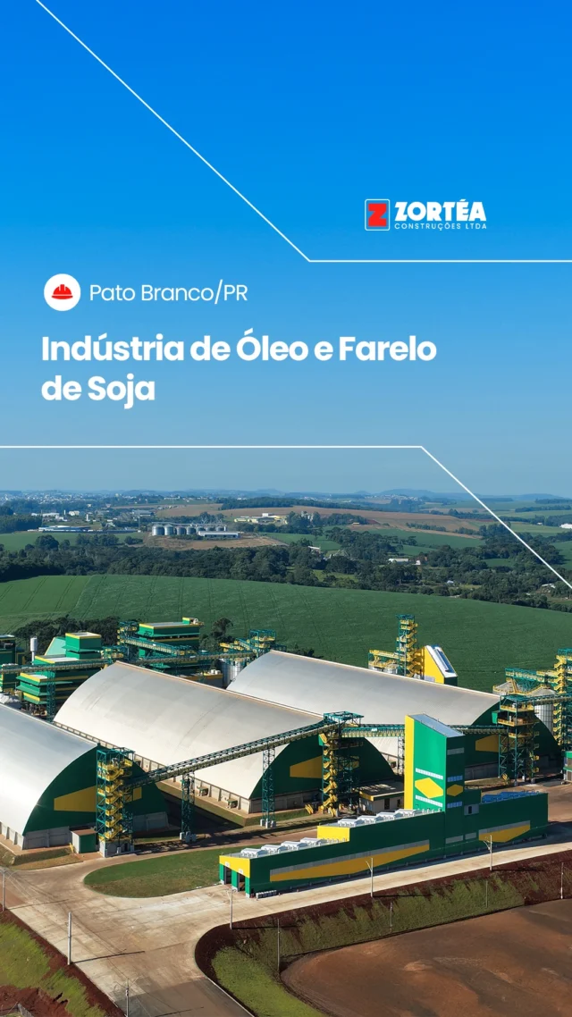 Conclusão da Esmagadora de Soja da Cooperativa Agroindustrial Tradição, importante obra no estado do Paraná!A Zortéa Construções foi responsável pela construção de 3 armazéns, sendo 2 com capacidade para 95.000 toneladas de soja cada e 1 com capacidade para 60.000 toneladas de farelo de soja. Além da construção de 2 silos pulmão, bem como cabine com 2 balanças rodoviárias, moega com 2 tombadores, portaria, salas de apoio e outras obras complementares.📍Obra em Pato Branco/BR para a Cooperativa Agroindustrial Tradição
@tradicao.coop#ZortéaConstruções #Agroindústria #ObraAgroindustrial #Soja #FareloDeSoja